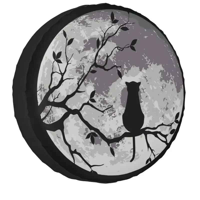 Чехол на запасное колесо с черным котом и луной для Toyota Mitsubishi Suzuki Jeep RV SUV чехлы