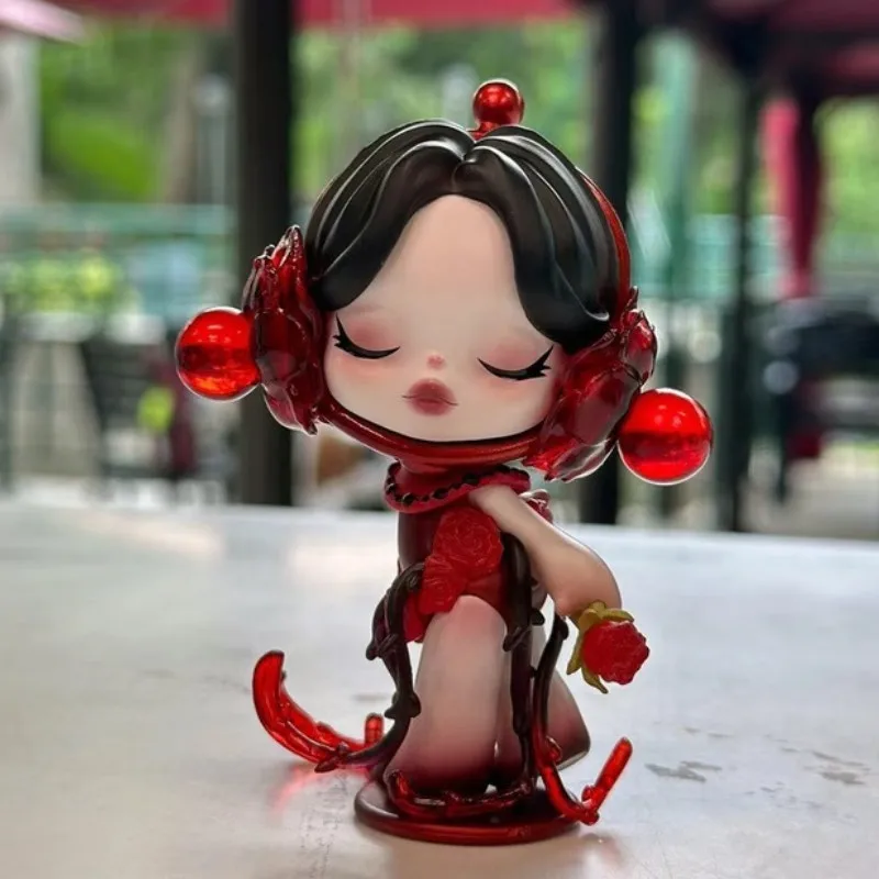 

9cm Skullpanda Anime Figure Kawaii Cute Ornaments Valentine'S Day Figurines Home Decor Desktop Model Dolls Gilrs Gift Model