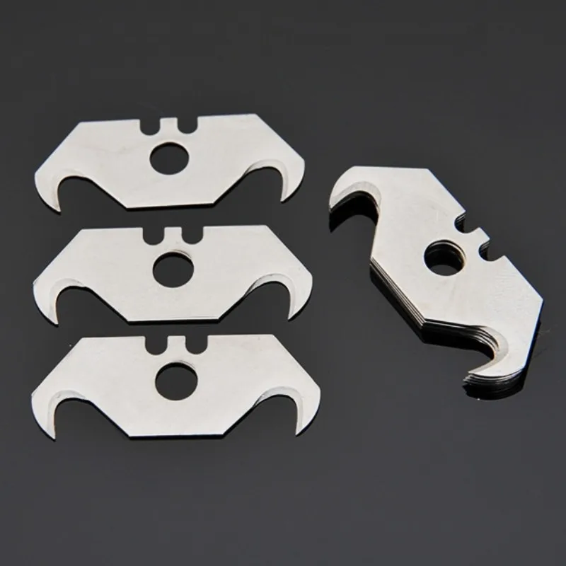 

Лезвие для ножа с крючком, ТРАПЕЦИЕВИДНОЕ лезвие, рожок, ковровое лезвие для резки ковровых покрытий, острый резак для обоев, 10 шт.