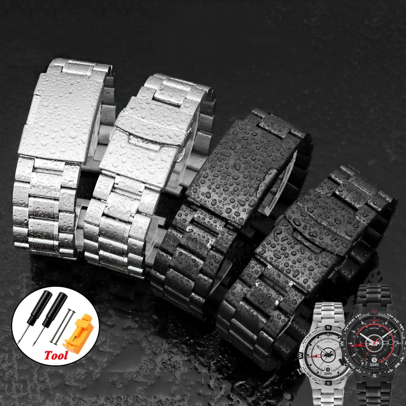 

Wristband For Timex Tidal Men's Stainless Steel WatchBand TW2R55500 T2N720 T2N721 T2N739 Watch Strap 24x16mm Silver Bracelet
