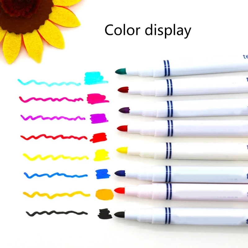 Fabric Marker,8Color Textile Marker,No Bleed Fabric Pen Vivid-Washable T-Shirt Marker for Decorate T-shirt Bibs Textiles