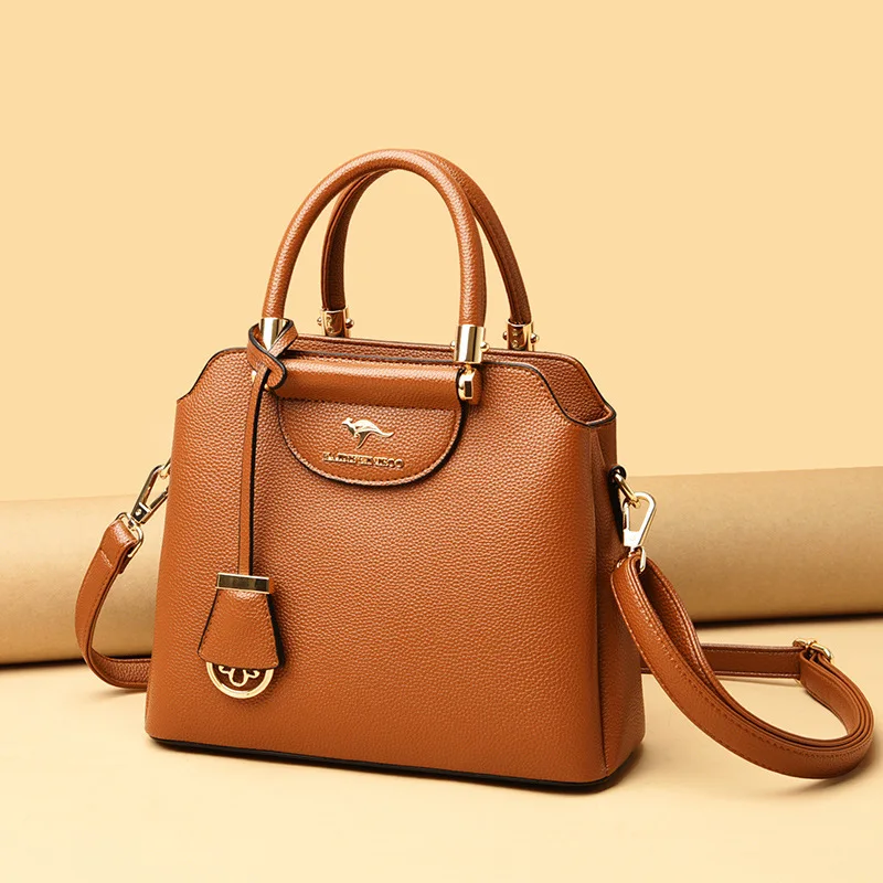 

Luxury Designer Handbag 2022 Tote Bags for Women Brand Fashion Leather Top Handle Bag Kangaroo Woman Female Shoulder Crossbody