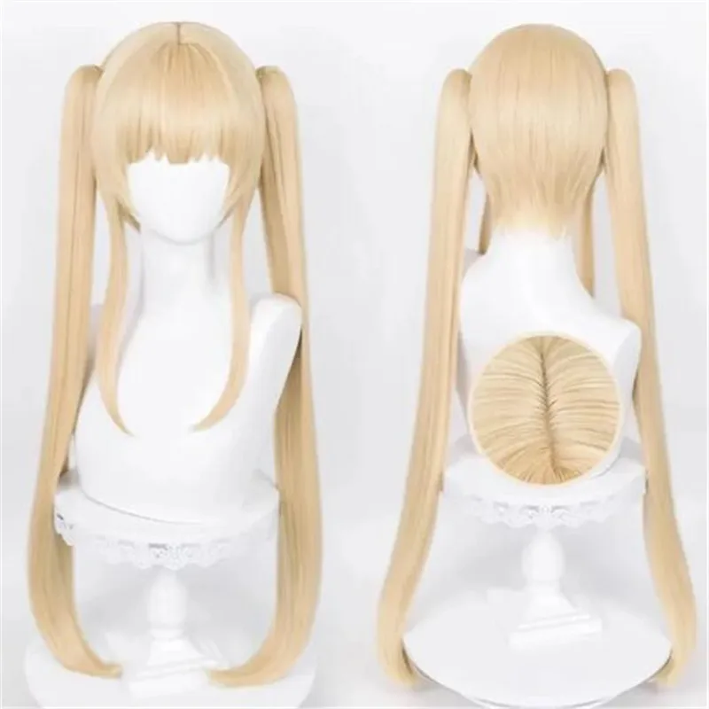 

Anime Eriri Spencer Sawamura Cosplay Wig Golden Double Ponytail Hair Heat Resistant Synthetic Halloween Party Accessories Props