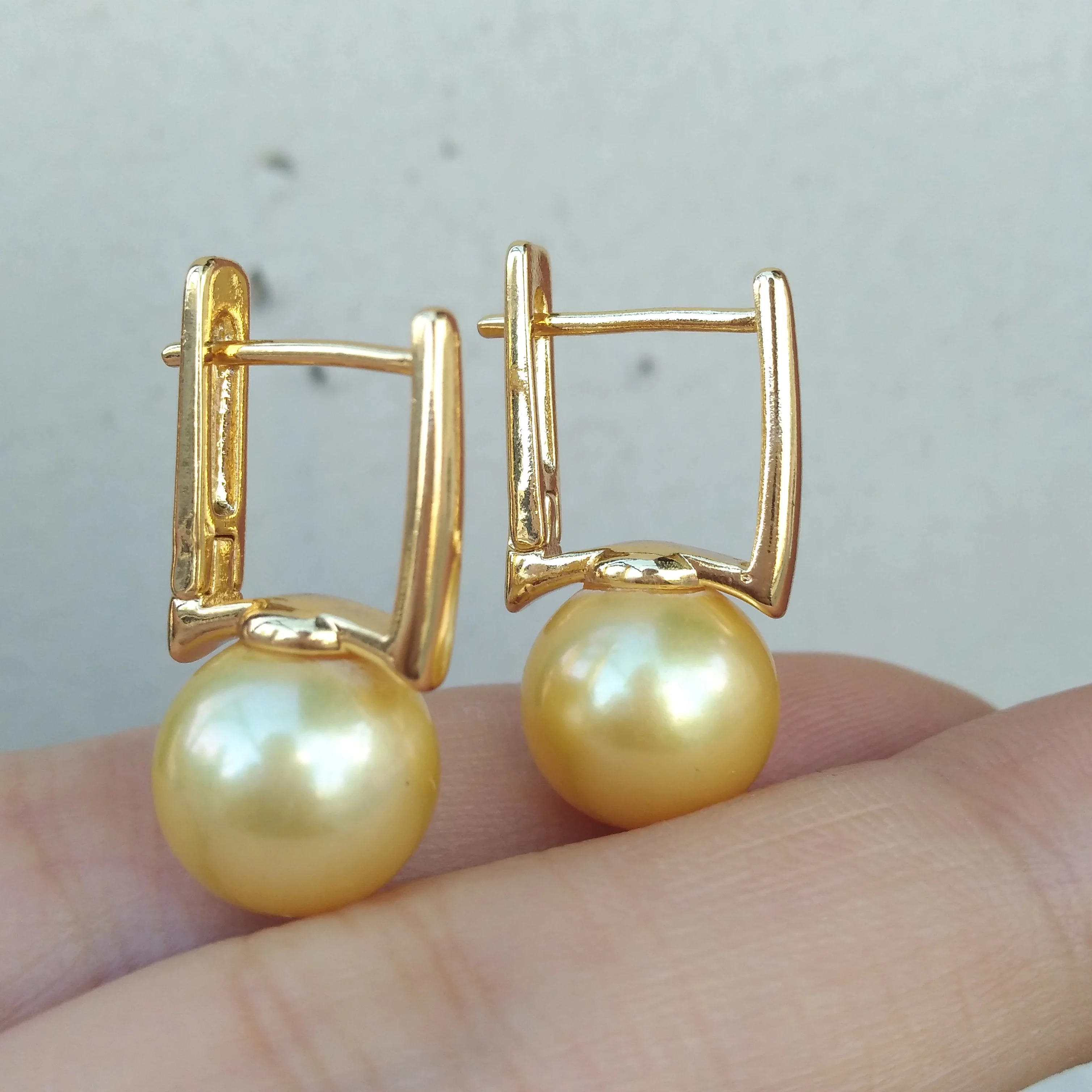 Классические серьги с натуральным жемчугом Южного моря AAAA 10-11 мм круглые