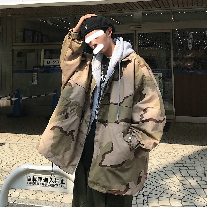 Ветровка в стиле милитари куртка на молнии худи уличная одежда модная панк