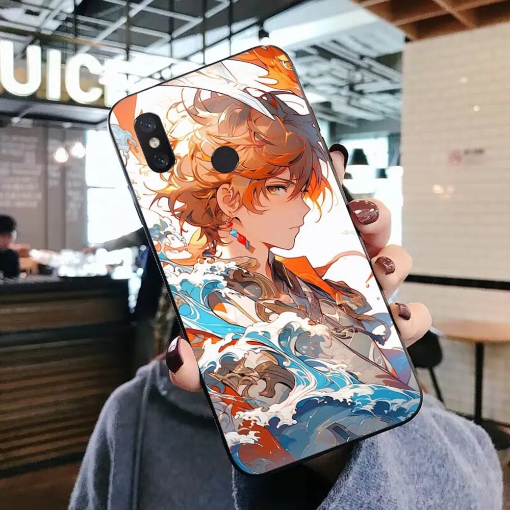 Фото Ударный чехол Tartaglia Childe Genshin для Xiaomi Mi 5X 8 9 10 11 12 lite pro 10T PocoX3pro PocoM3 Note 10 pro lite №4