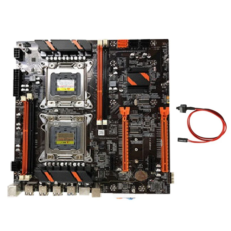 

X79 Dual CPU Motherboard LGA 2011 With Switch Cable M.2 NVME SATA3 USB3.0 Support RECC DDR3 RAM For Game Motherboard