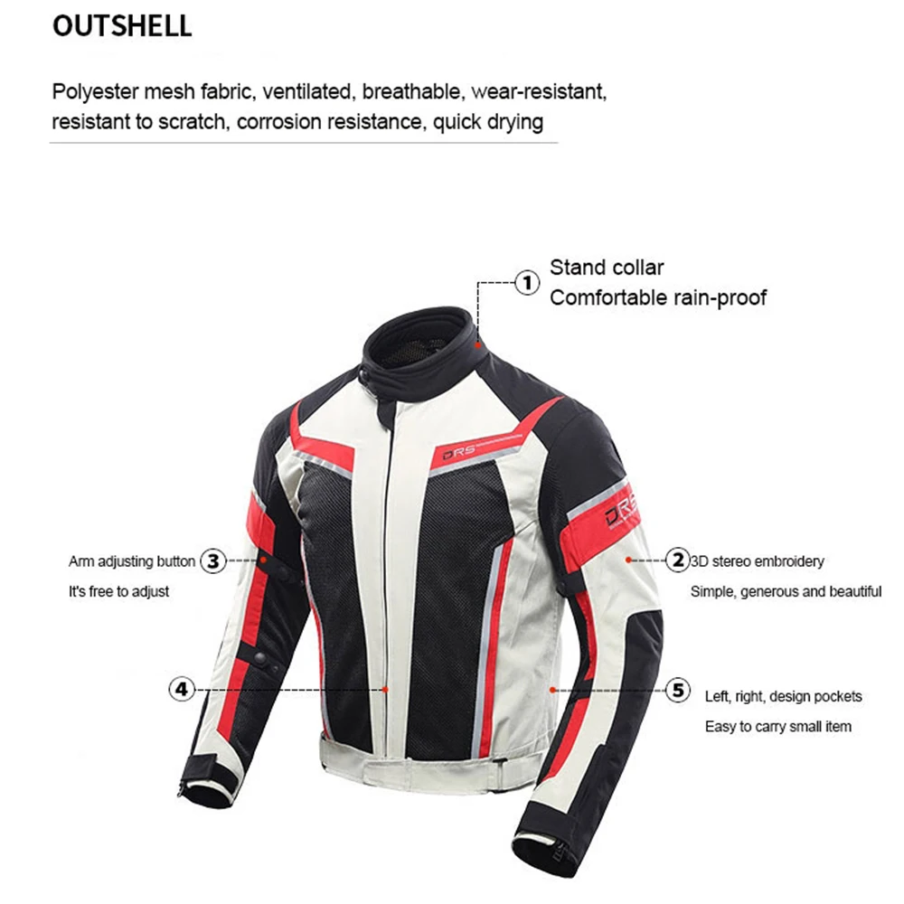 DUHAN Motorcycle Jacket Summer Moto Suit Body Protective Armor Motocross Jacket Breathable Reflective Moto Cycling Chaqueta enlarge