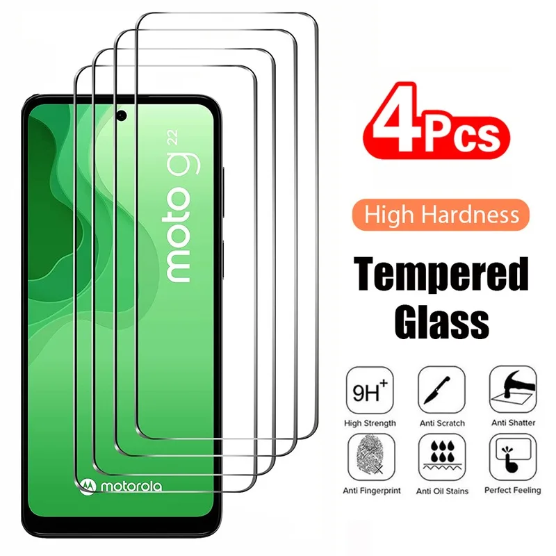 Защитное стекло для Motorola Moto G10 G20 G30 G50 G60 G100 G200 G31 G41 G51 G71 G22 G52 G82 E40 E20, 4 шт.