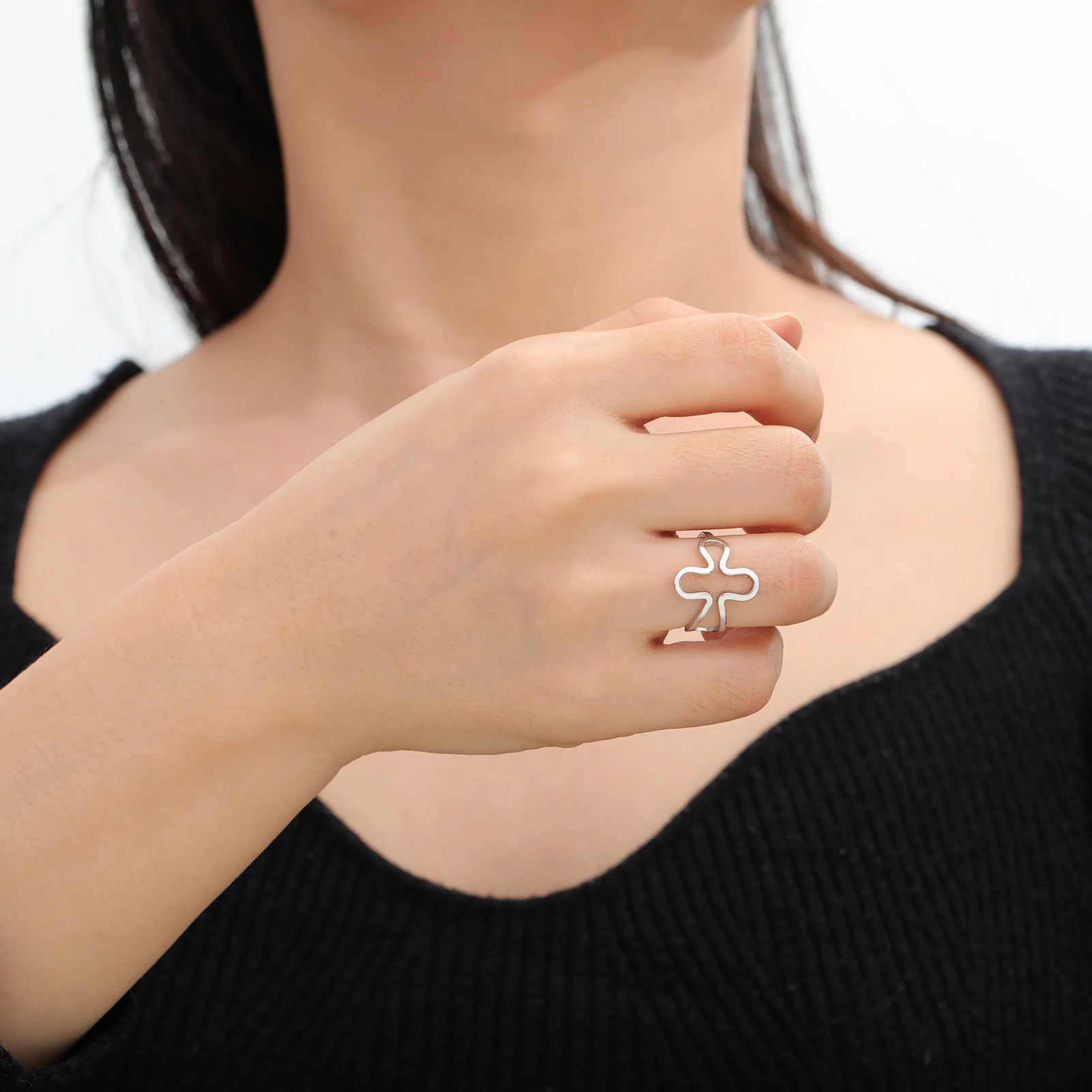 Kkjoy классическое кольцо из нержавеющей стали золотого цвета неправильной формы с