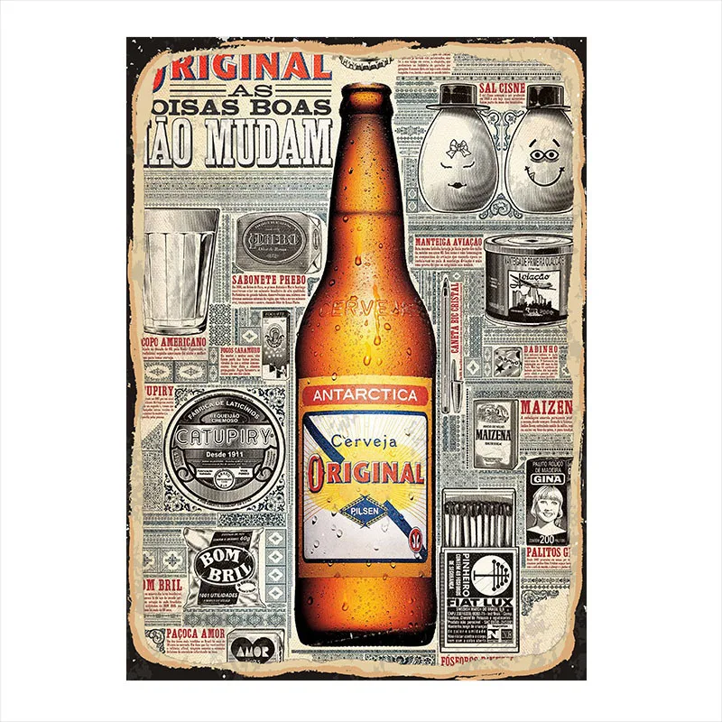 

Original Beer Metal Poster Tin Sign Vintage Plaque Sign Pub Bar Wall Decor Home Room Wall hanging Plate Decoration 20x30cm/30x40cm