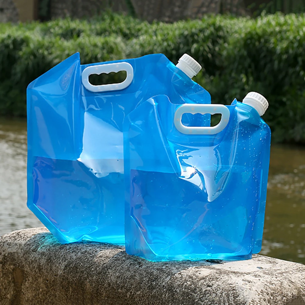 

2 Pcs 5L/10L Foldable Water Bags Folding Collapsible Camping Hiking Picnic BBQ Sports Car Drinking Carrier Water Bucket Storage