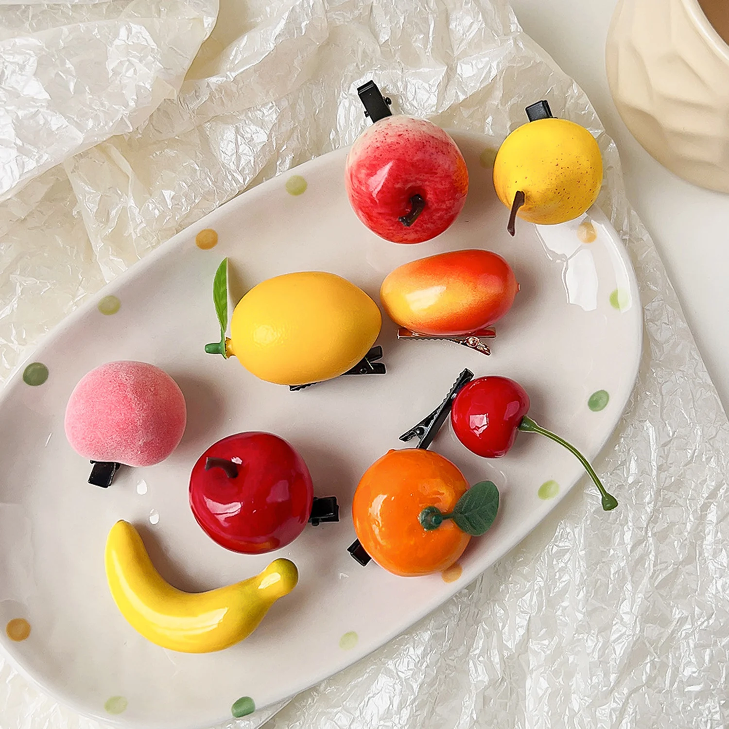 

Popular Cute Funny Simulation Fruit Hair Clip For Girls Cherry Hairpins Kawaii Children's Bangs Side Barrettes Hair Accessories