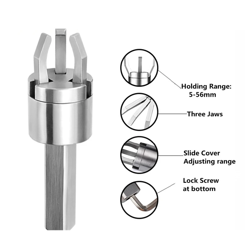 

CNC lathe Automatic Three-jaw Puller Unloader Feeder Clamp Straight Handle 16 20 25 32Tthree Claw Round Bar Square