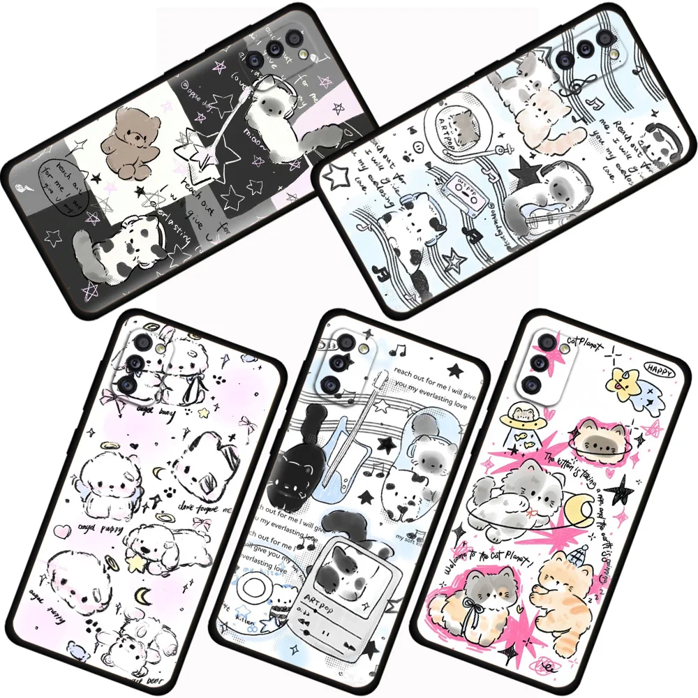 

Funny Music Dog Case For Samsung Galaxy A52 A53 A12 A13 A32 A33 A23 A51 A71 A21s A31 A03 A72 A22 A73 A03s A02s Phone Cover