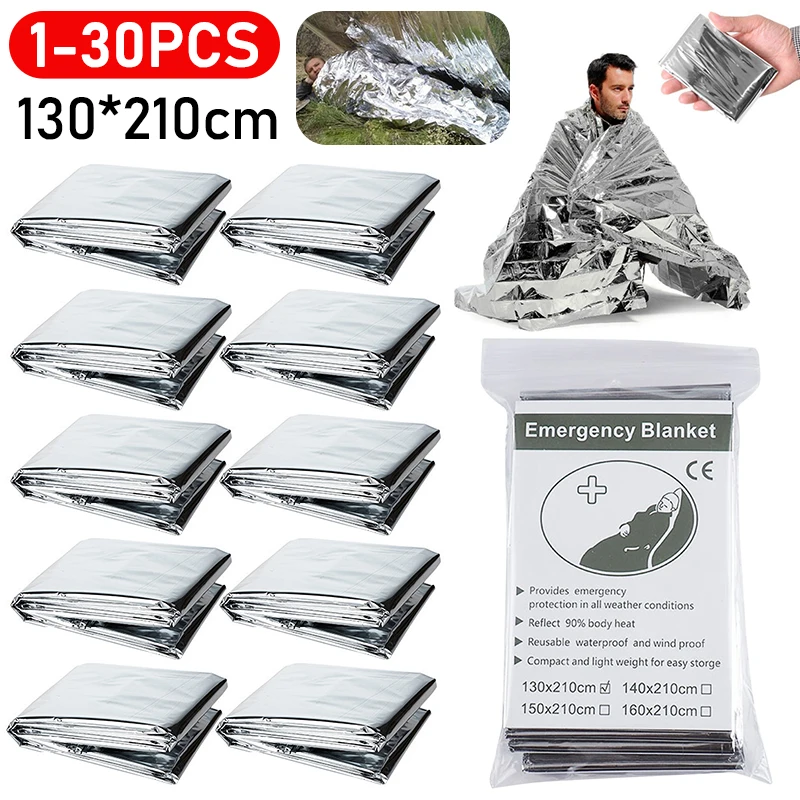 

Outdoor Emergency Rescue Blanket Camping Survival Thermal Blanket Waterproof Emergency Gear Compact Windproof Poncho