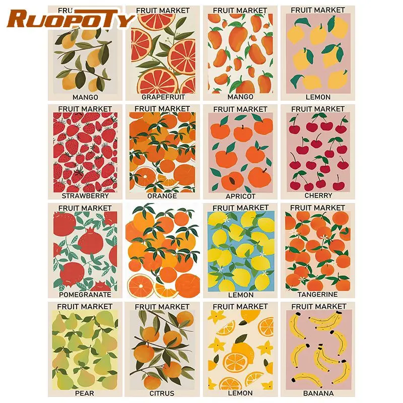 

RUOPOTY Oil Painting By Number Fruits Illustration Drawing On Canvas Painting By Number Creative Painting Home Decor