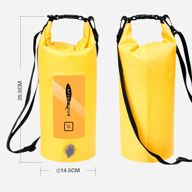 5L Trekking Airtight Waterproof Dry Bag Outdoor Duffel Ocean Pack Pool Sea Fishing Raft Sports Gym Swimming Bag Drybag For Kayak