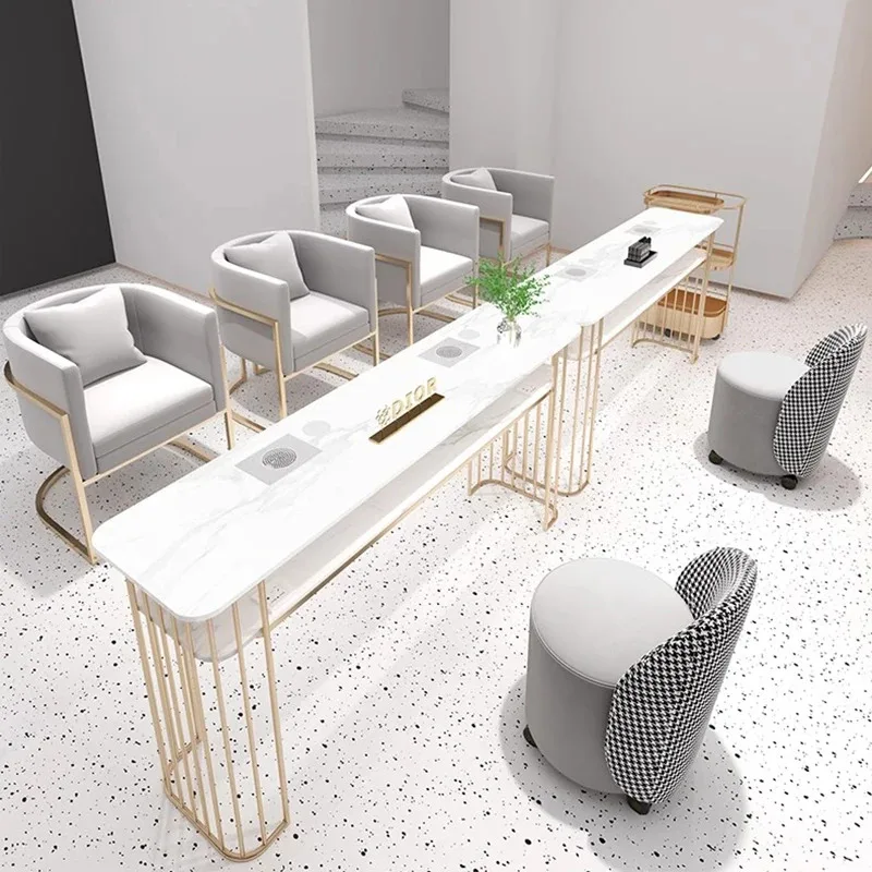 Белый портативный стол для ногтей современный пылесос дизайнерский маникюра