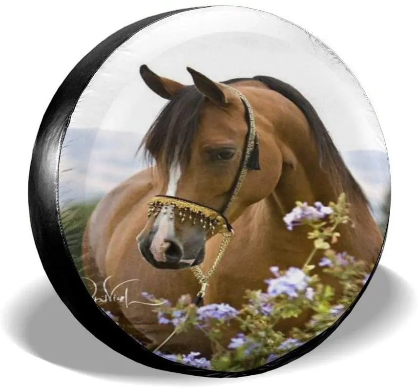 

Delerain Horse Spare Tire Covers for Jeep RV Trailer SUV Truck and Many Vehicle, Wheel Covers Sun Protector Waterproof, (14 Inch