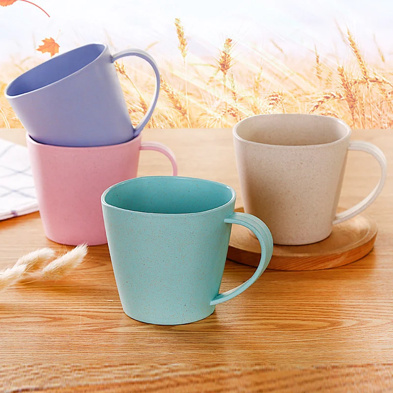 

Healthy Wheat Straw Milk Mugs Environmental Protection Thick Anti-hot Cups Excellent 1Pc Mug