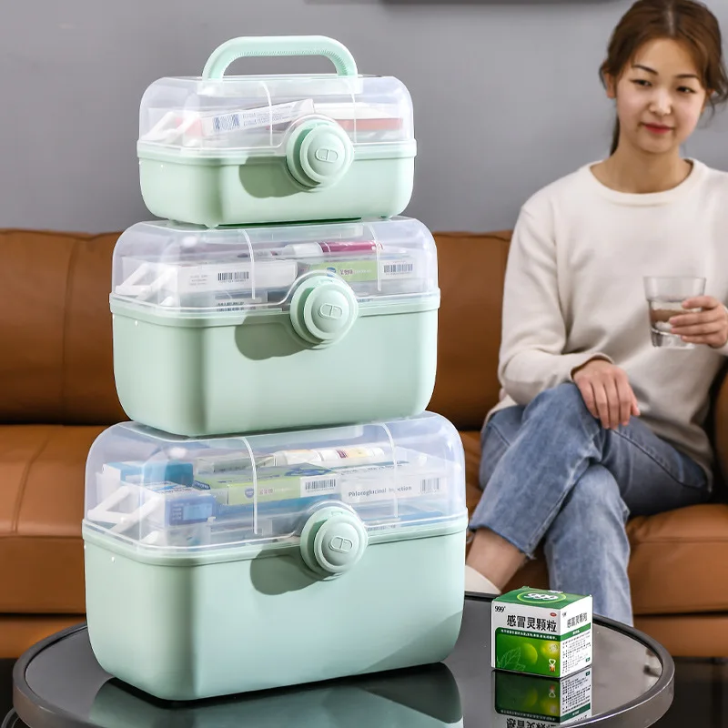 

Organizer Aid for Kit Medicine Boxes Storage Small 3 аптечка and For Home Layers Organizer Portable First Things Useful