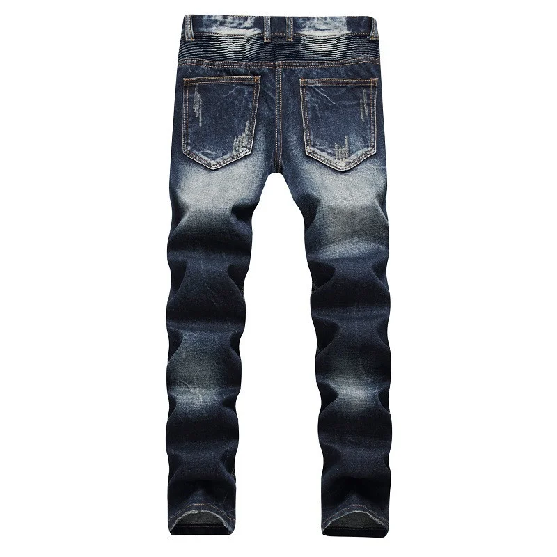 Men's Clothing Casual Trendy Streetwear Denim Oversize Pants Wide Leg Stretch Trousers Motorcycle Vintage Biker Baggy Jeans Male