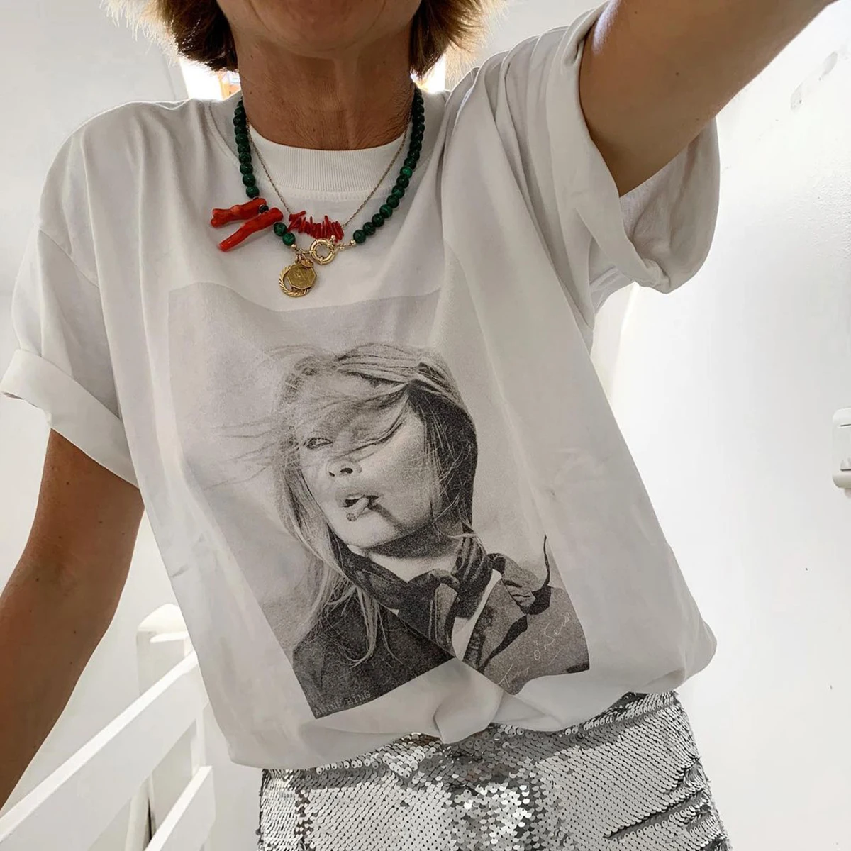 

Футболка женская с рисунком в архивном стиле, летняя повседневная хлопковая Футболка с круглым вырезом, женская модная уличная одежда, 2021