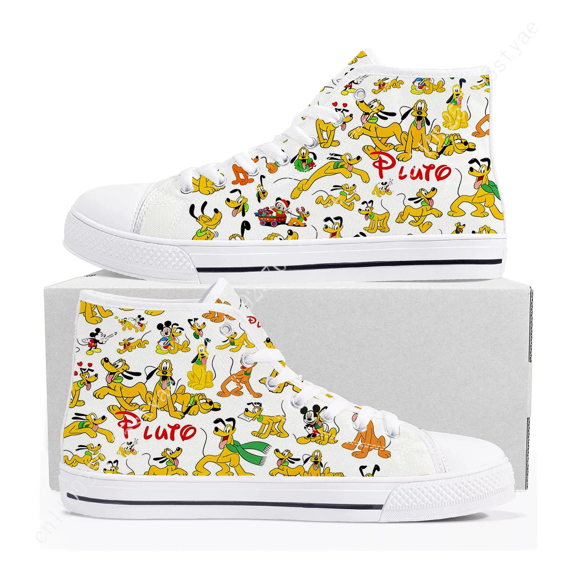 Фото Кроссовки Disney Pluto High Top для мужчин и женщин, легкие повседневные кеды из канваса №2