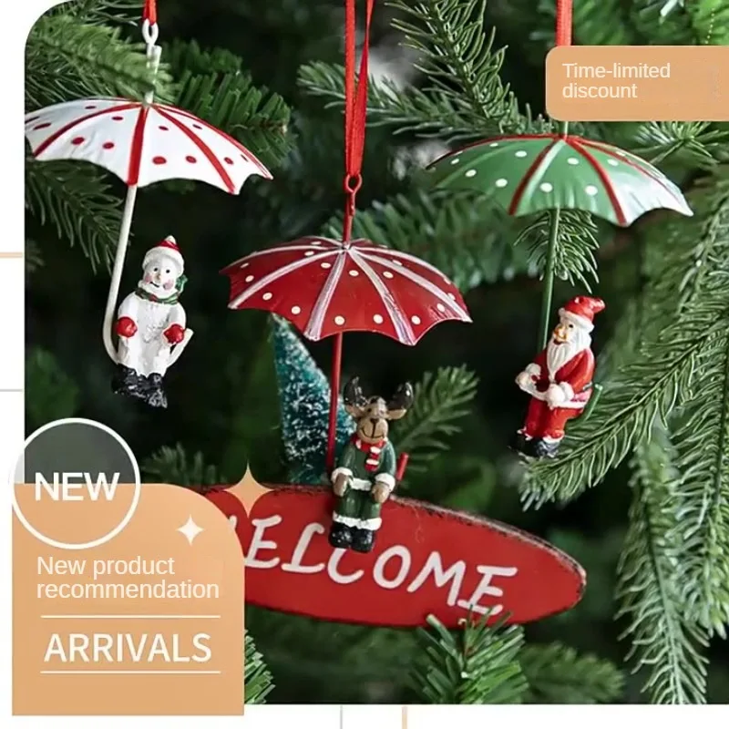 

Nordic Christmas Old Snowman Elk Hot Air Balloon Parachute Pendant Christmas Tree Decorations New Year Pendant Ornaments