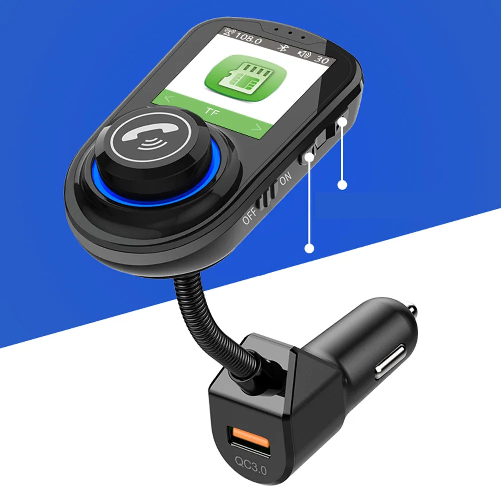 

Mp3-плеер, FM-передатчик 87,5-108 МГц, цветной ЖК-дисплей, зарядка QC3.0
