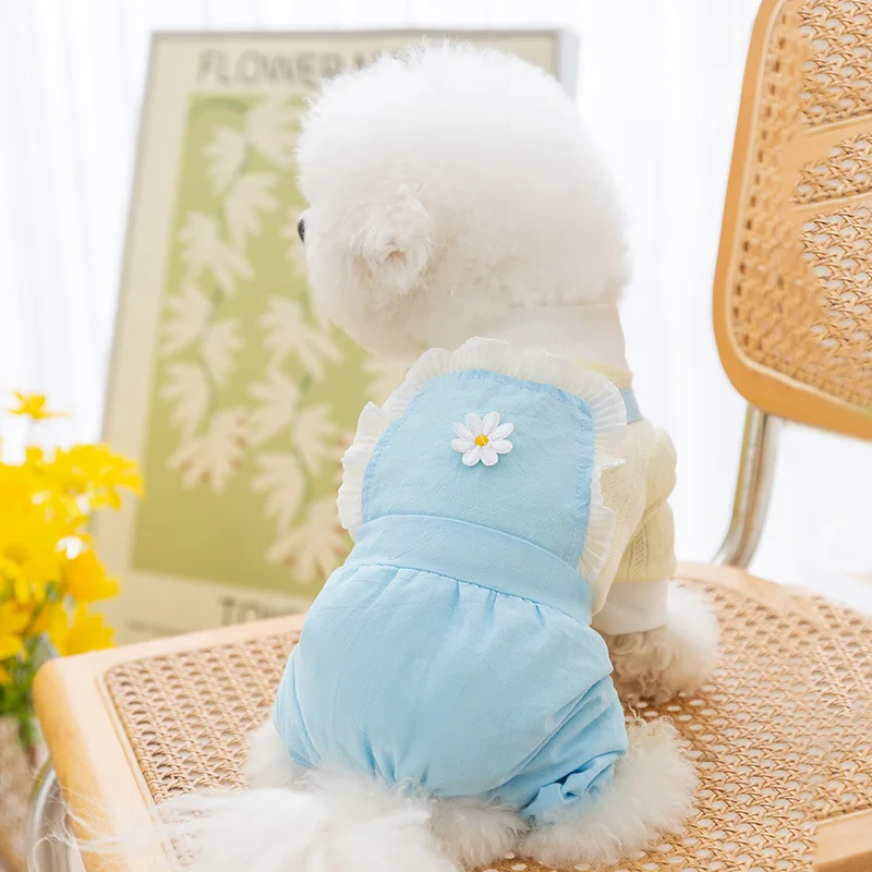 

Spring Summer Pet Clothes Kitten Puppy Sweet Jumpsuit Small and Medium-sized Dog Fashion Suspenders Breathable Pajamas Chihuahua