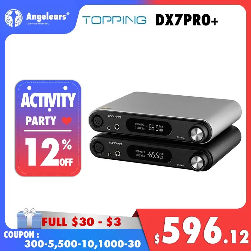 

TOPPING DX7 PRO+ DAC&Headphone Amplifier LDAC Hi-Res Audio ES9038PRO Decoder Support up to DSD512&PCM768kHz