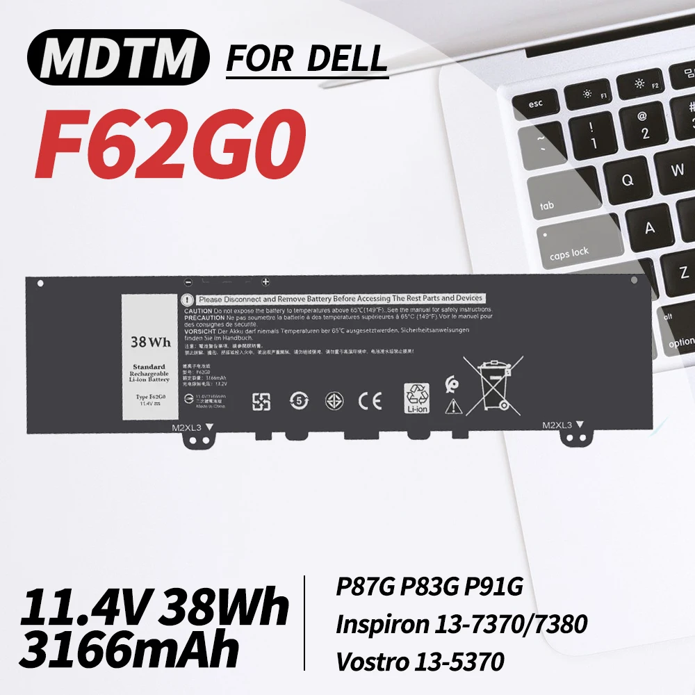 39DY5 F62G0 Аккумулятор для Dell Inspiron 13 7000 7373 7386 2-в-1 7370 7380 5370 P83G P87G P83G001 P83G002 P87G001 Vostro