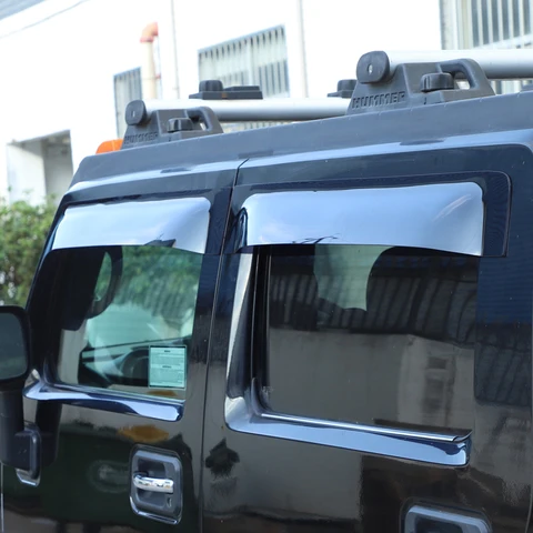 4 шт. ABS затемняющие дымчатые защитные ограждения для бровей, канальный комплект отделки оконного вентиляционного козырька для внедорожника Hummer H2 H3 2005-2009