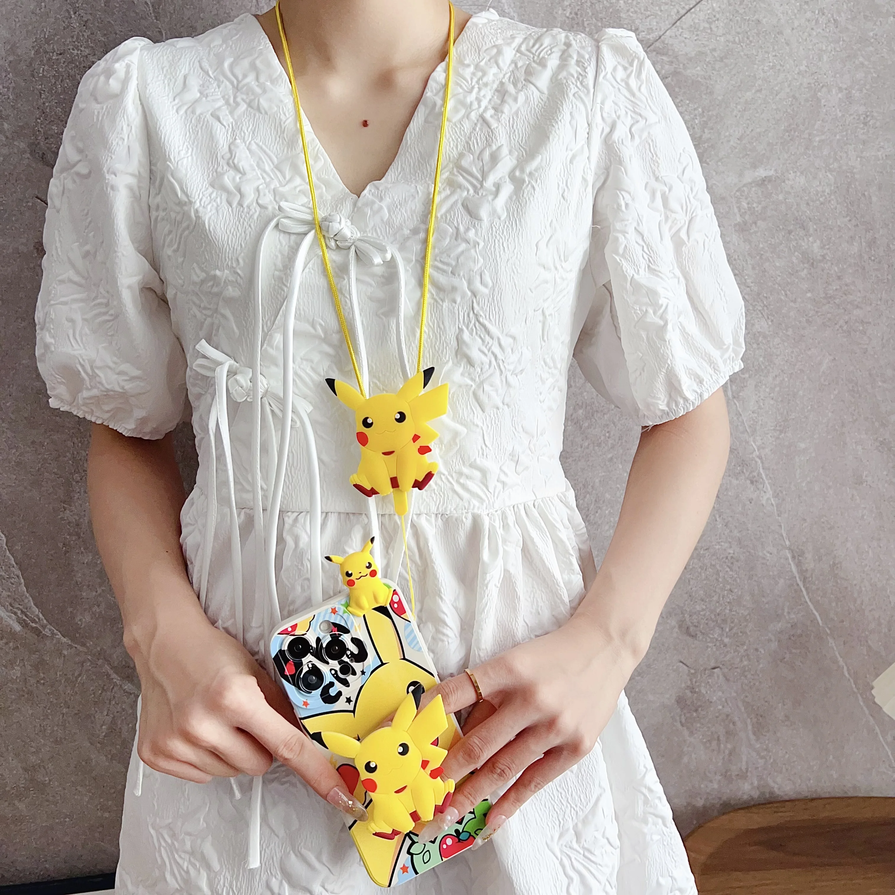 Для Samsung Galaxy Note 8 9 10 20 Ultra Plus lite A 01 30 50 70 милый чехол Пика с держателем веревки