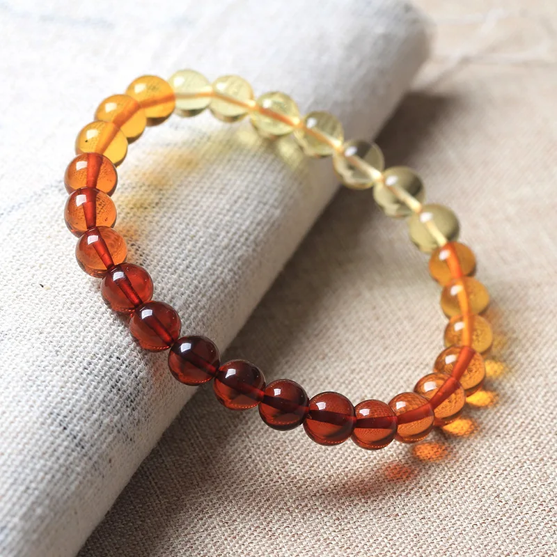 Купи Natural Baltic Amber Elastic Large Bracelet Women Gradient Beeswax Beads Beaded Bracelets Jewelry Accessories за 599 рублей в магазине AliExpress