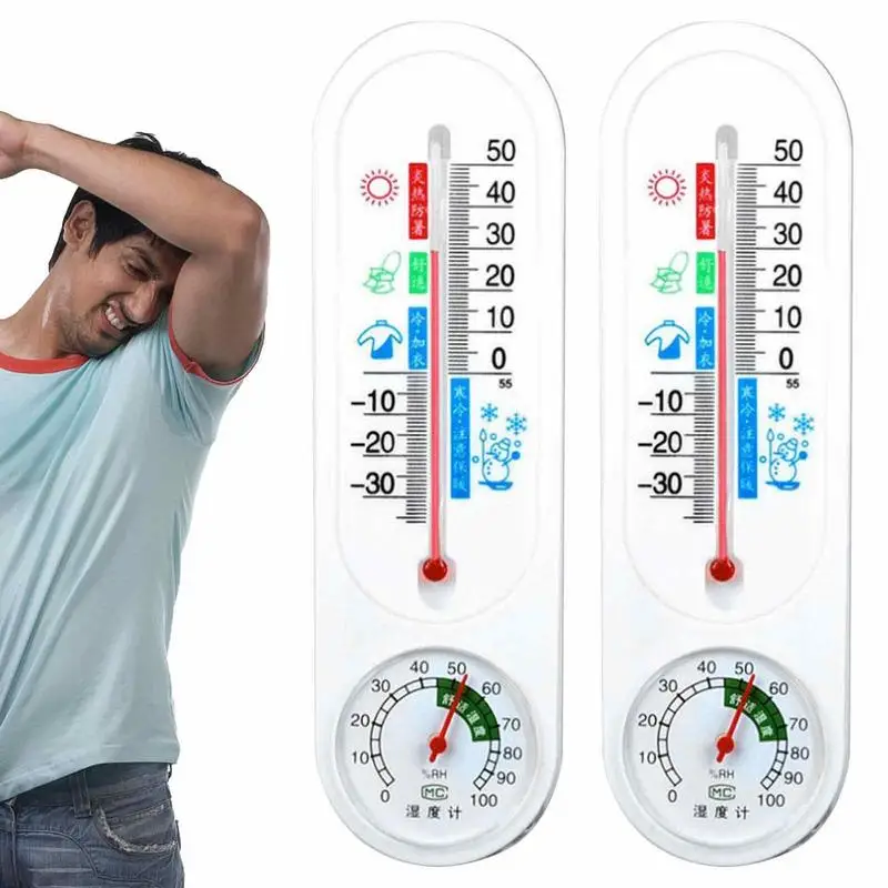 

2pcs High Precision Digital Indoor Thermometer Temperature Gauge Meter For Indoor Outdoor Home Office Garden Greenhouse Accessor