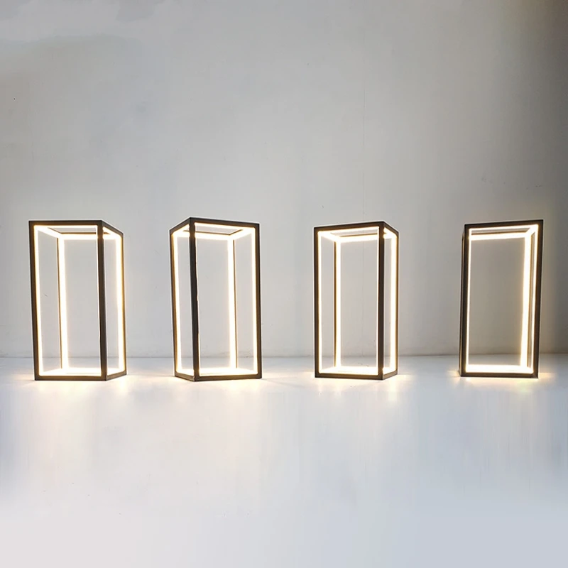 

Дизайнерская барная настольная лампа, светодиодная линейная лампа Cuboid, прямоугольные светодиодные светильники, прикроватная настольная лампа для спальни, домашние декоративные осветительные приборы