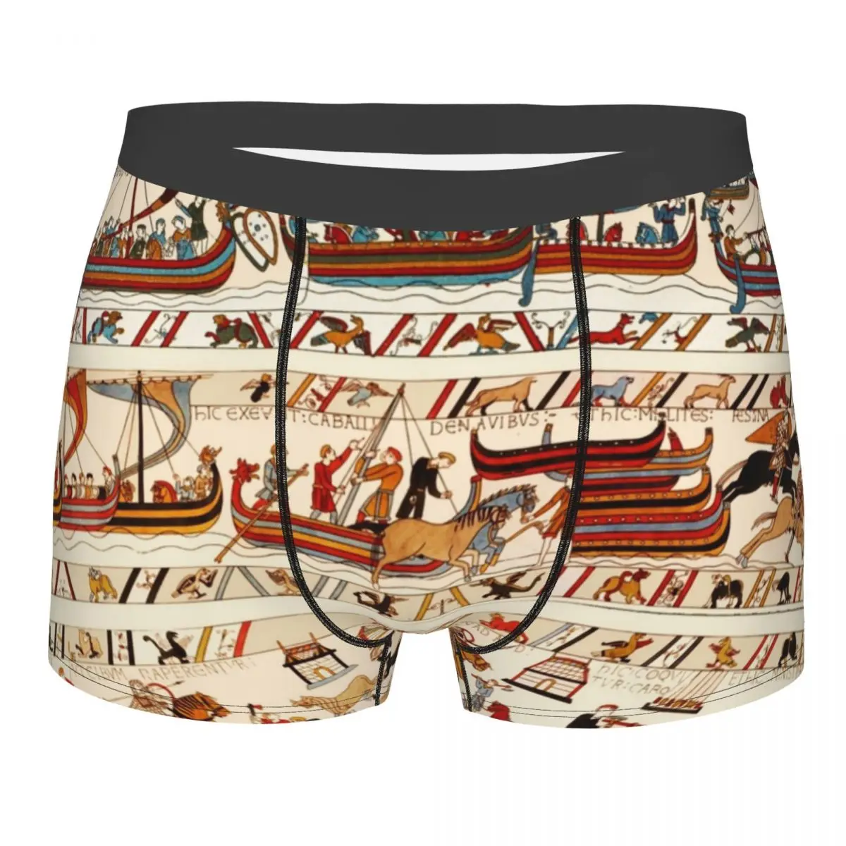 

Battle Of Hastings Men's Underwear Norman Knights Horseback and Viking Ships Boxer Briefs Shorts Panties Underpants for Homme