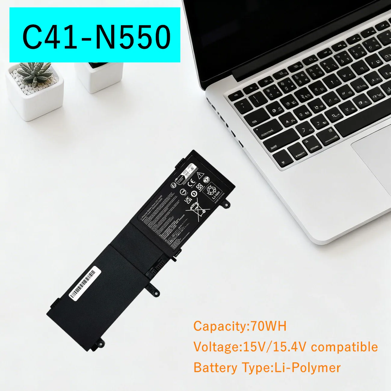 Фото Аккумулятор C41-N550 для ноутбуков ASUS Q550L Q550LF G550 G550J G550JK N550 N550J N550JK N550JV N550JK-DS71T №2