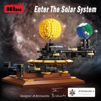 cada master technical earth moon and sun orrery building blocks model moc idea bricks assembling diy toys for children gift set