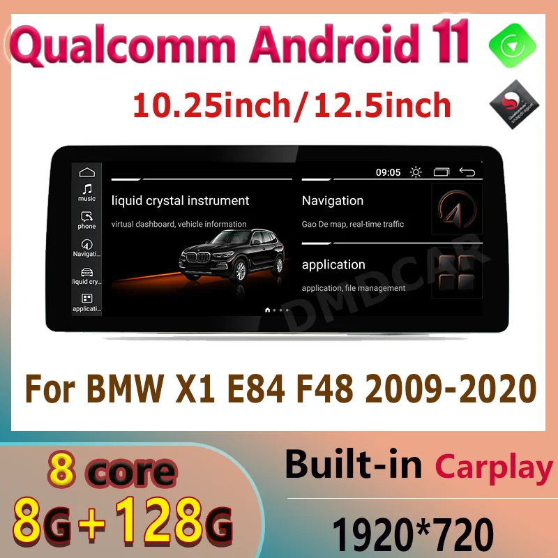 

GPS Navigation Screen Android 11 8Core 8G+128G Car Multimedia Player For BMW X1 E84 F48 2009-2020 Stereo CarPlay