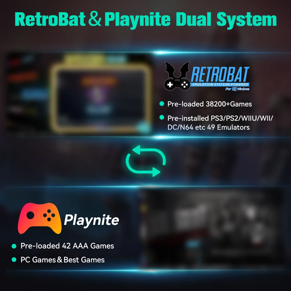 Игровой жесткий диск в стиле ретро для ПК с Windows Retrobat&ampPlaynite OS 38200+игры и 42 AAA