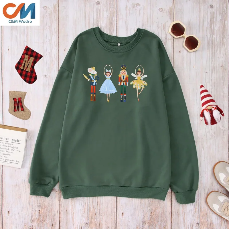 Рождественский женский Щелкунчик спортивная повседневная рубашка новая мода