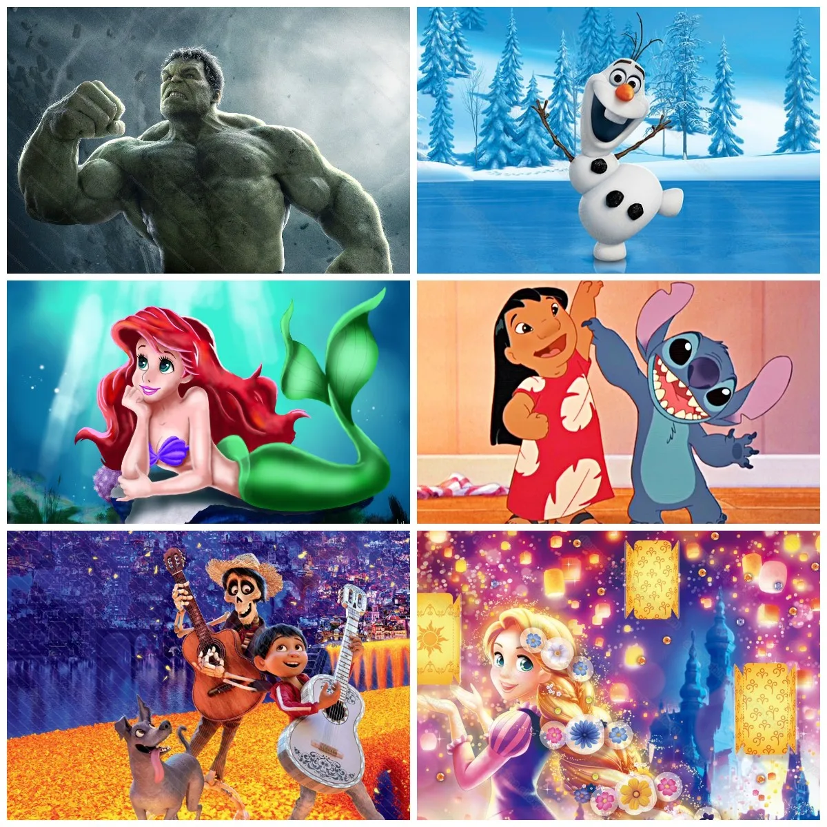 

Disney Diamond Painting Cartoon Mermaid Hulk Mermaid Coco Full Round Diamond Mosaic Embroidery Stitch Cross Stitch DIY Decor