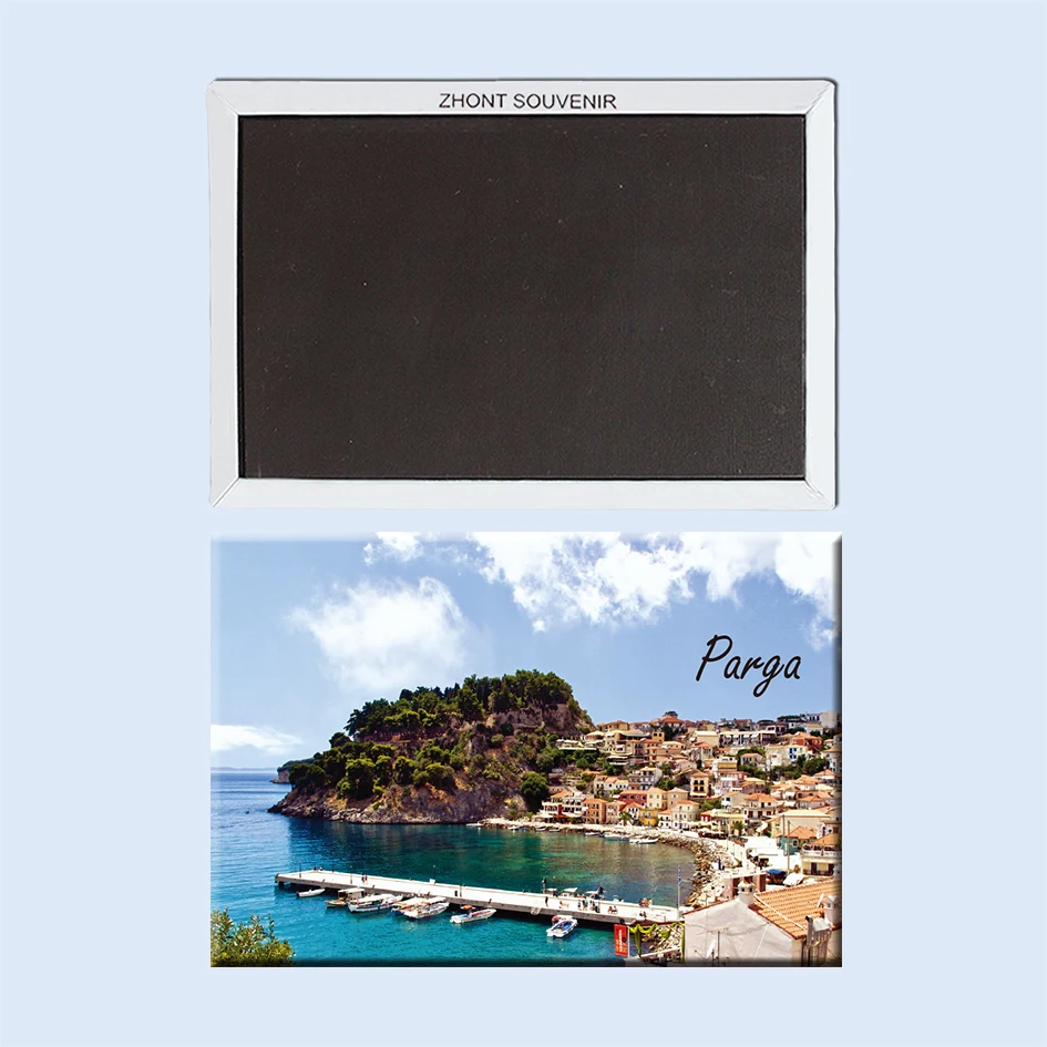 

Греция панорамный магнитный холодильник Parga подарки для друзей 22651, сувениры туристического ландшафта