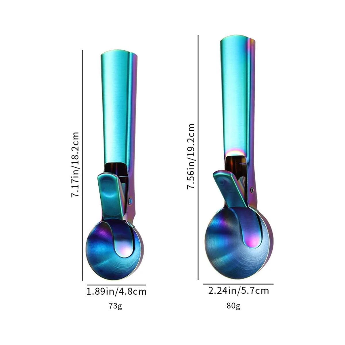 Ложка для мороженого Золотая ложка печенья из нержавеющей стали с триггером 2 шт.