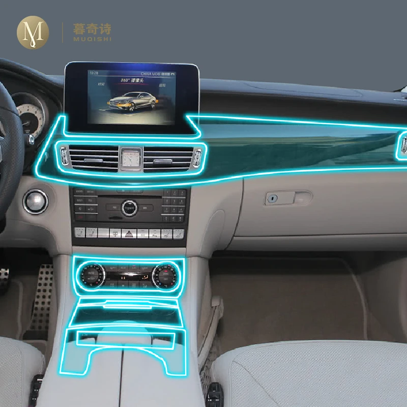 

Защитная пленка для салона автомобиля Mercedes-Benz CLS 2013-2017, прозрачная самоклеящаяся пленка из ТПУ для краски, консоль для защиты от царапин, установка