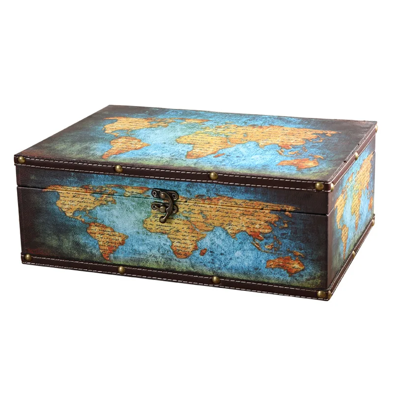 

British Style Wooden Storage Box Daily Necessities Household Dustproof Box Desktop Jewelry Storage Set Box